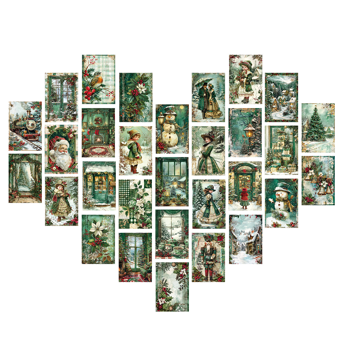 30pcs Vintage Christmas Green  - Art Craft Village reseña y precio