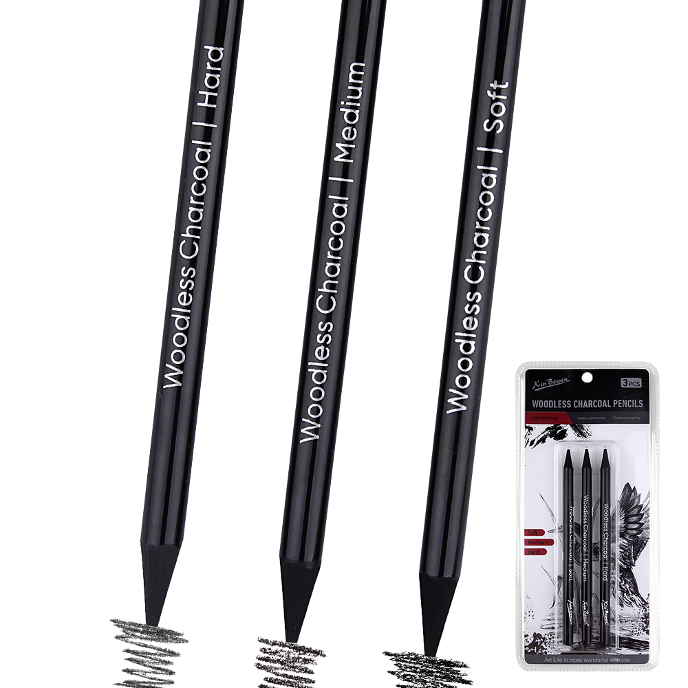 3pcs Woodless Graphite Pencils - Sketching Charcoal Set reseña y precio