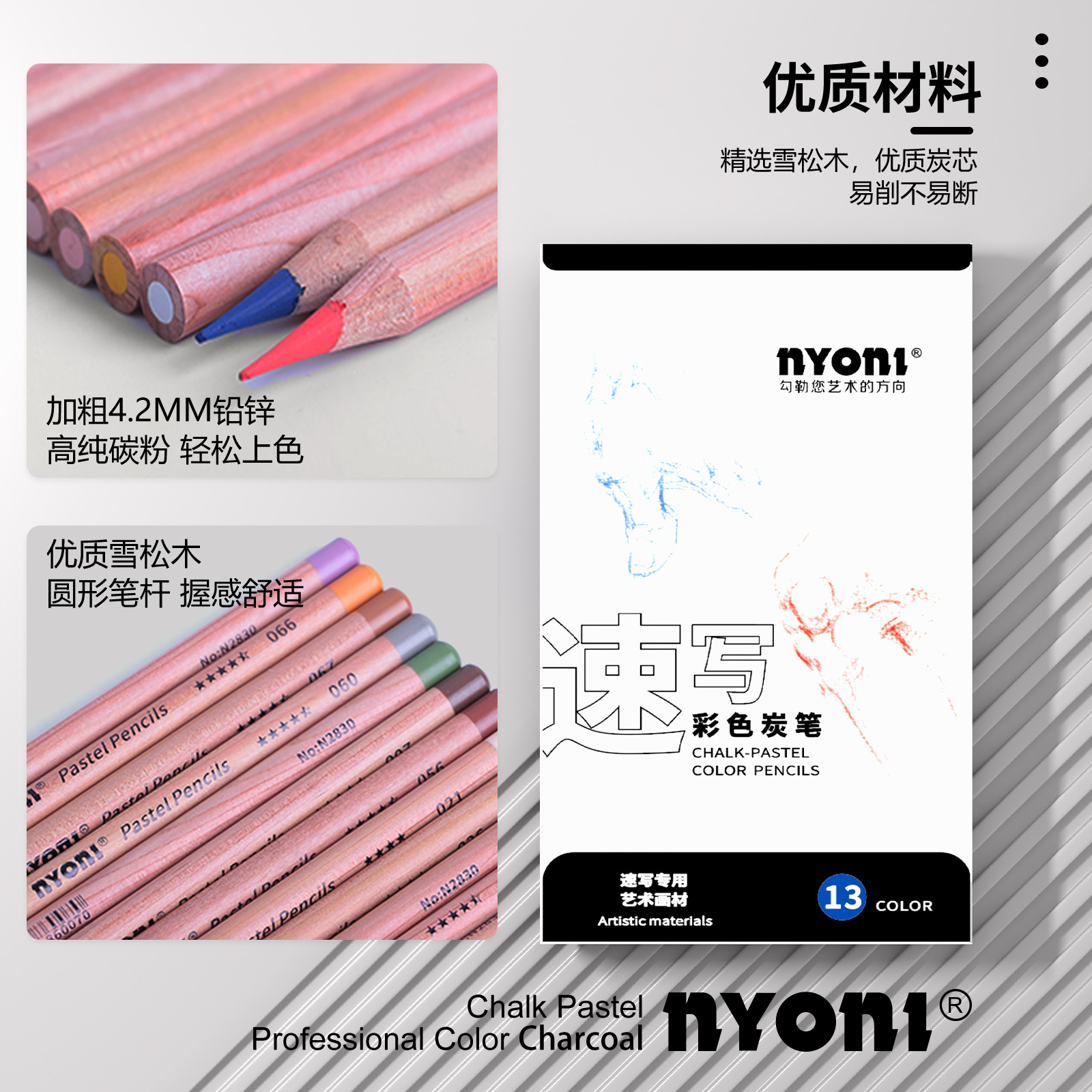 NYONI Premium Colored Charcoal - Sketching Charcoal Set reseña y precio