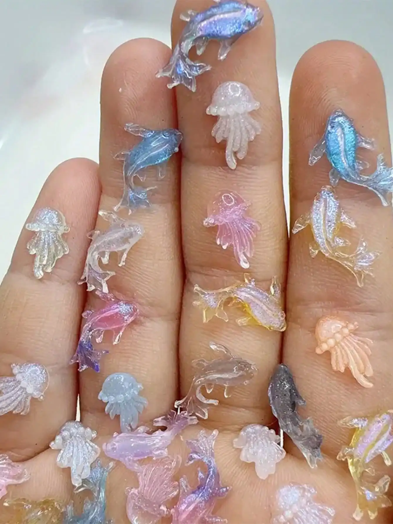 100Pcs Mini Ocean Animal Nail  - Art Craft Jellyfish reseña y precio