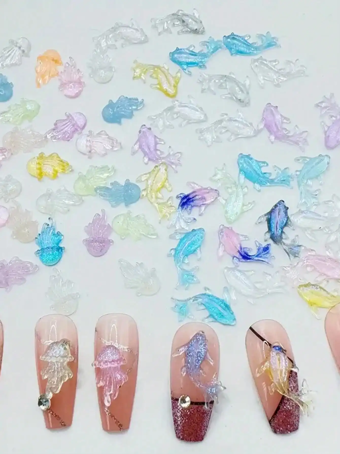 100Pcs Mini Ocean Animal Nail  - Art Craft Jellyfish reseña y precio