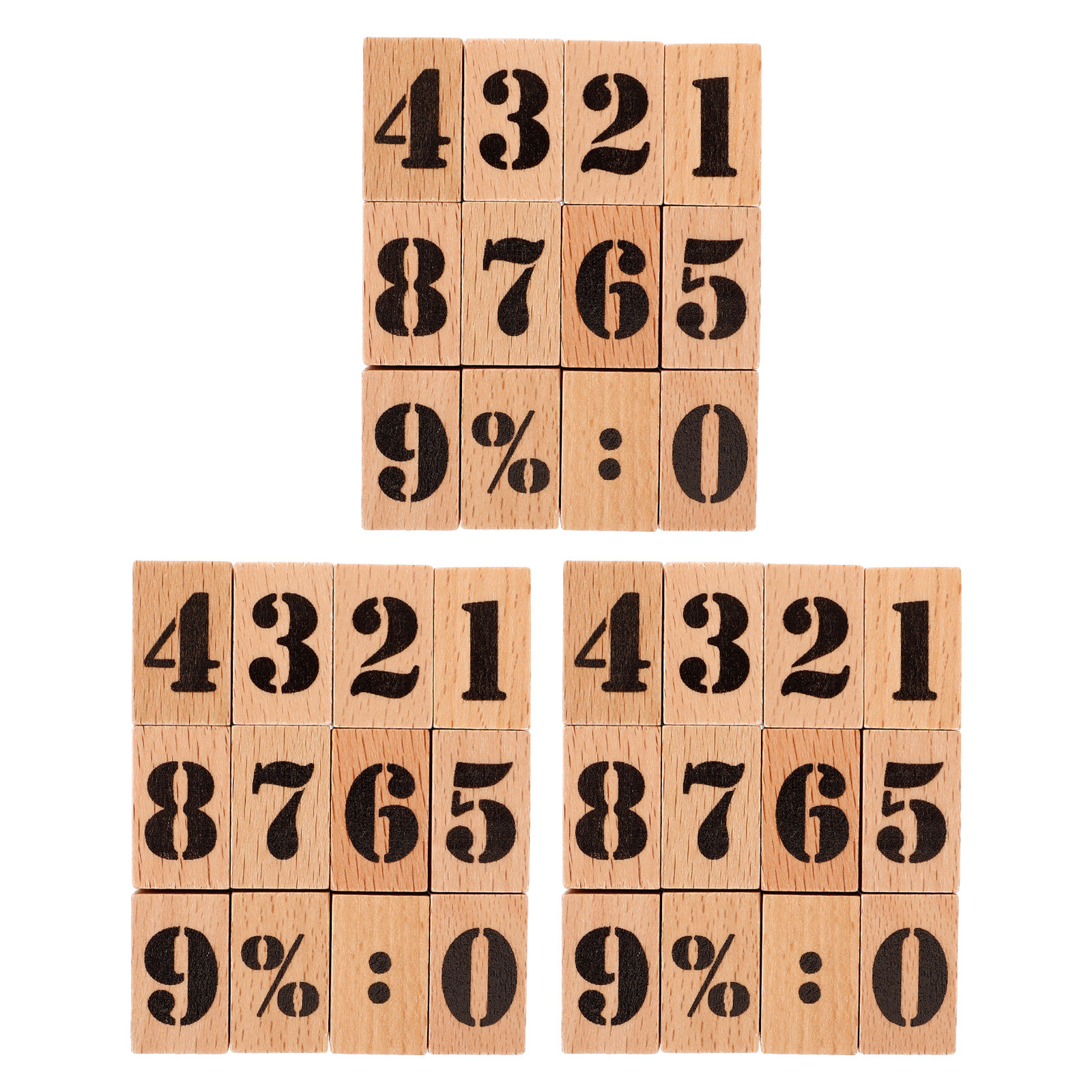 36Pcs Mini Wooden Number Stamp - Art And Craft Numbers reseña y precio