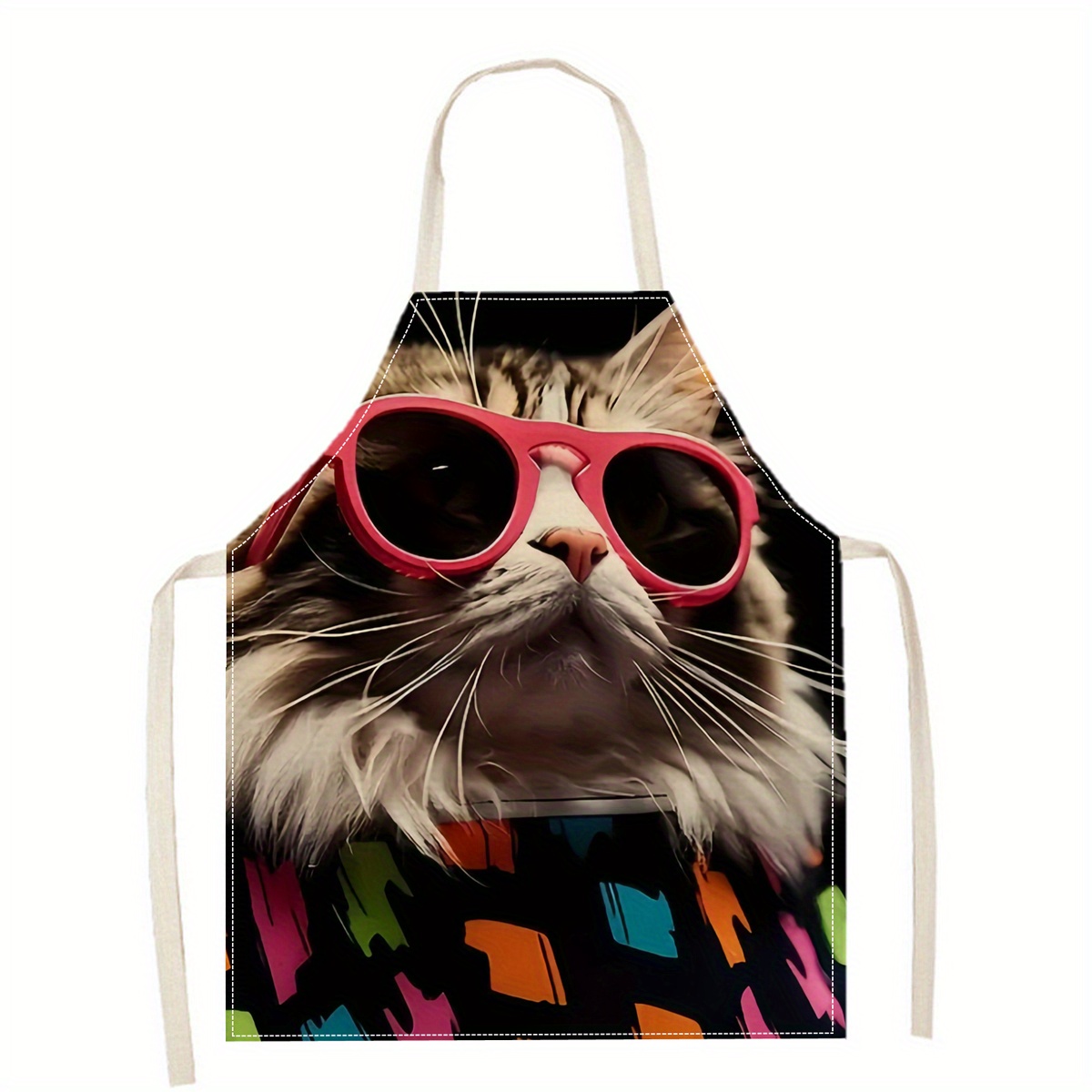 Linen Apron Funny Cat Sunglass - Art Craft Gift Ideas reseña y precio