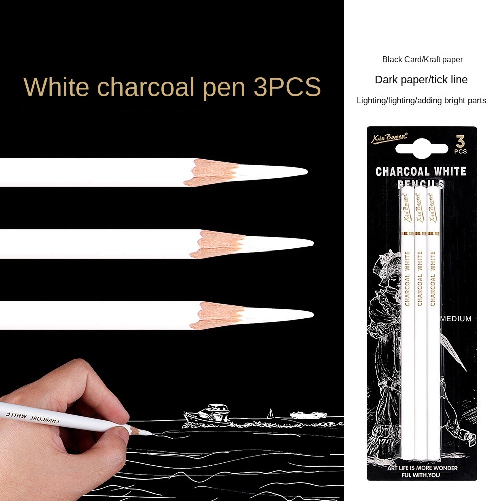 3Pcs Soft/Medium/Hard Charcoal - Sketching Charcoal Set reseña y precio