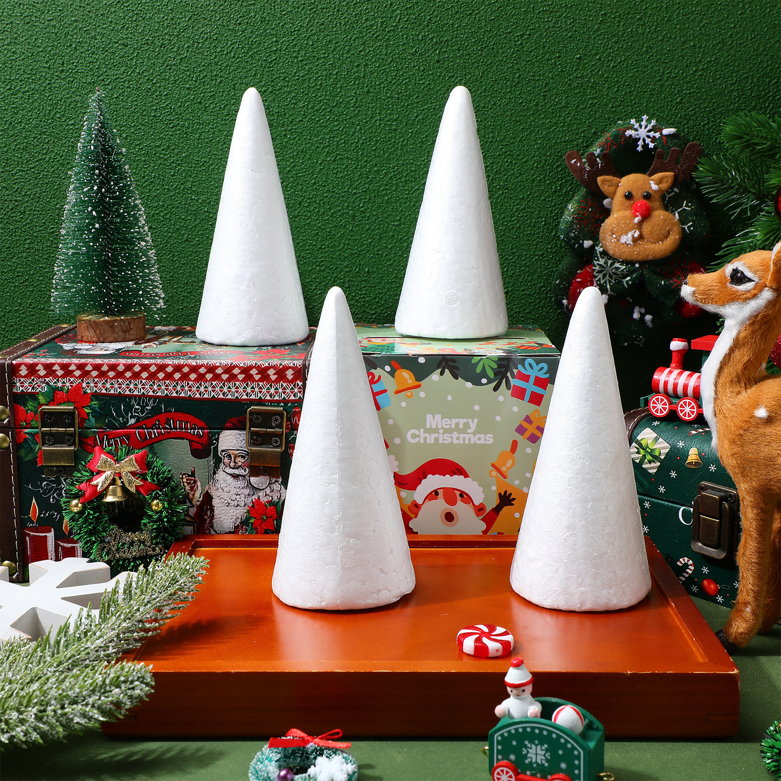 12pcs Foam Cones 15Cm White Di - Art Craft Tree reseña y precio