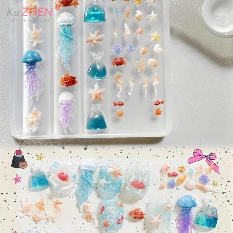 3D Ocean Series Silicone Nail  - Art Craft Jellyfish reseña y precio